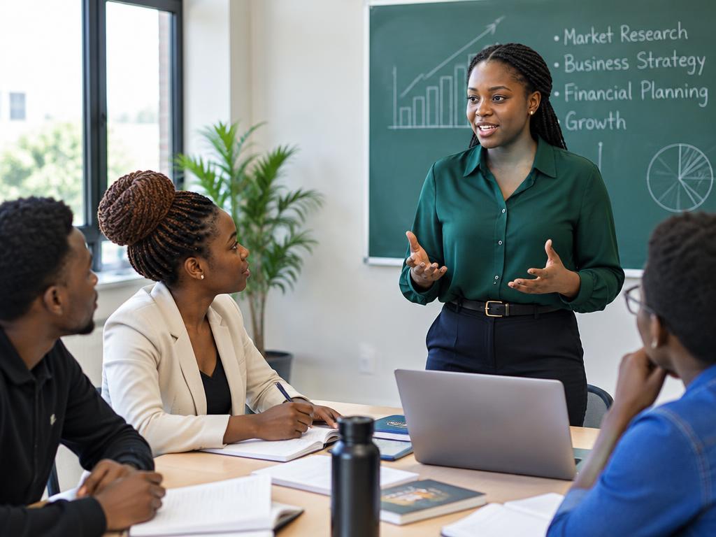 Business learners studying entrepreneurship